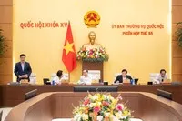 Phó chủ tịch Quốc hội Vũ Hồng Thanh điều hành phiên thảo luận.