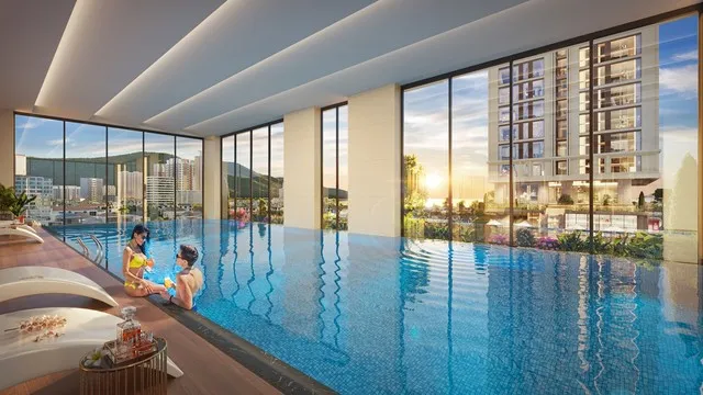 Bể bơi bốn mùa thuộc tổ hợp - Ảnh phối cảnh minh họa Sun Property