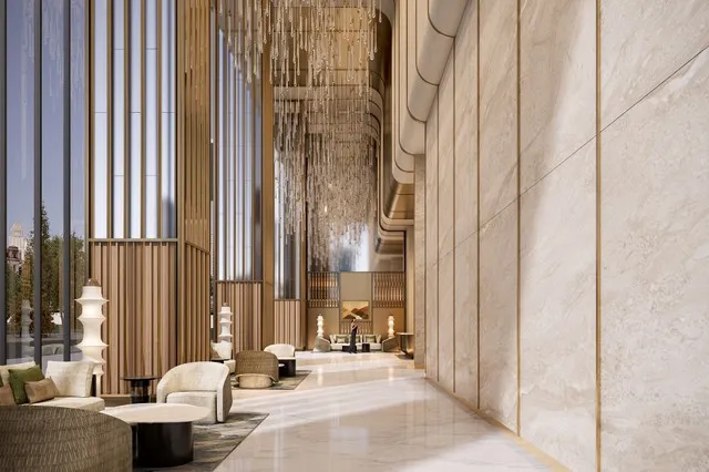 Sun Feliza Suites sở hữu sảnh đón cao tới 14m, lần đầu tiên xuất hiện tại Cầu Giấy. (Ảnh: Sun Property)
