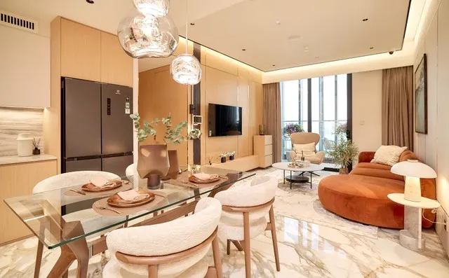 Căn hộ góc Sun Feliza Suites sở hữu không gian rộng rãi phù hợp cho gia đình đa thế hệ. Ảnh: Ánh Dương