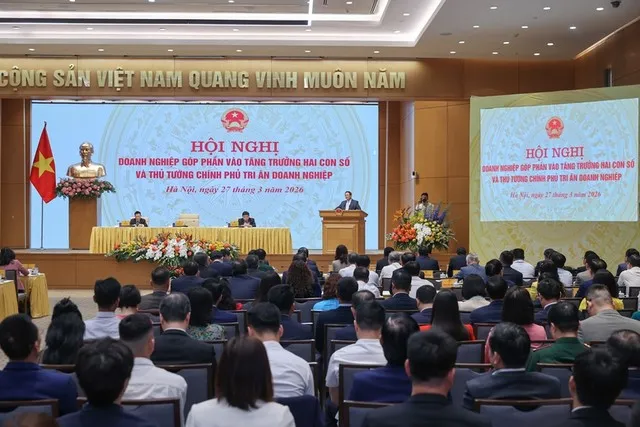 Thủ tướng Phạm Minh Chính chủ trì Hội nghị "Doanh nghiệp góp phần vào tăng trưởng hai con số và Thủ tướng Chính phủ tri ân doanh nghiệp" được tổ chức tại trụ sở Chính phủ - Ảnh: VGP.