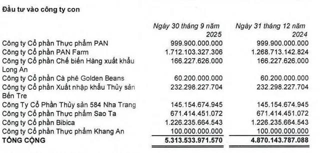 PAN đang hạch toán đầu tư 1.226,2 tỷ đồng vào Bibica.