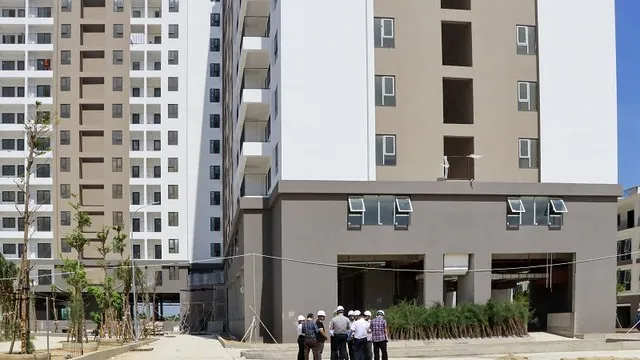 Tòa CT1 của Dự án Nhà ở xã hội thuộc quy hoạch khu thiết chế công đoàn tỉnh Bình Định có 267 trên 378 căn hộ đã ký hợp đồng mua bán. Ảnh: Thùy Trang