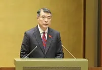 Thủ tướng Chính phủ Lê Minh Hưng trình bày báo cáo kinh tế xã hội và ngân sách trước Quốc hội chiều 9/4 (Ảnh: Quốc hội)