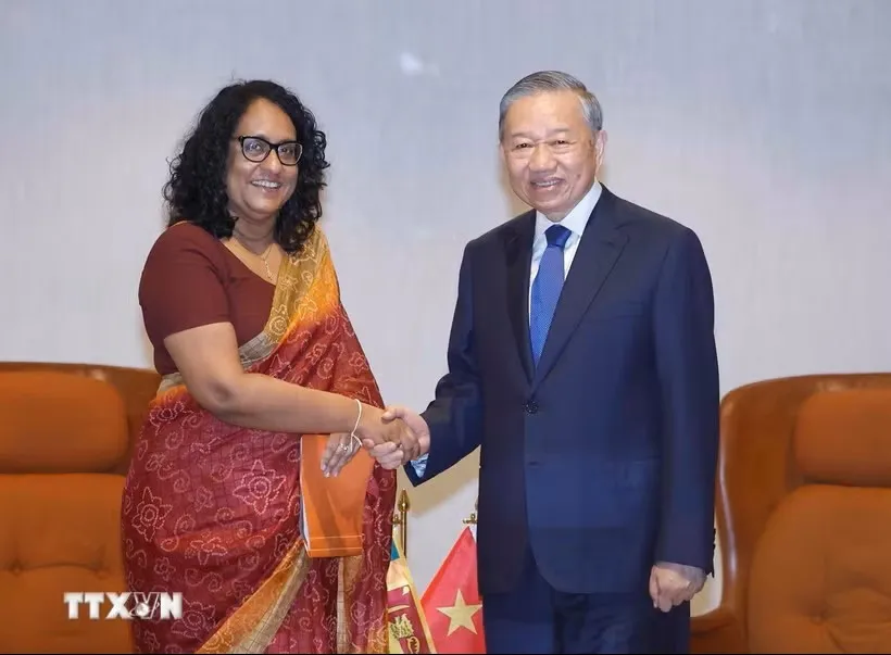 Tổng Bí thư, Chủ tịch nước Tô Lâm hội kiến Thủ tướng Sri Lanka Harini Amarasuriya. (Ảnh: Thống Nhất/TTXVN)