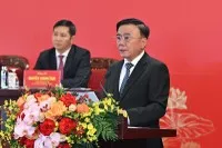 Thường trực Ban Bí thư Trần Cẩm Tú thông tin một số vấn đề chuẩn bị Đại hội - Ảnh Duy Linh.
