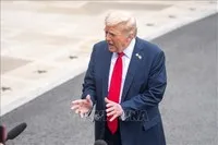 Tổng thống Mỹ Donald Trump phát biểu với báo giới tại Nhà Trắng, Washington, D.C. Ảnh: THX/TTXVN