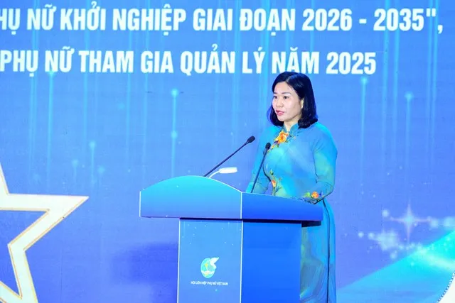 Chủ tịch Hội Liên hiệp Phụ nữ Việt Nam Nguyễn Thị Tuyến phát biểu tại sự kiện - Ảnh: VGP/Nhật Bắc