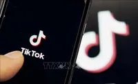 Biểu tượng ứng dụng TikTok trên màn hình điện thoại di động. Ảnh: Kyodo/TTXVN