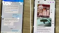 Tin nhắn giữa bà H. và một tài khoản zalo tự nhận là đang ở bên Mỹ.