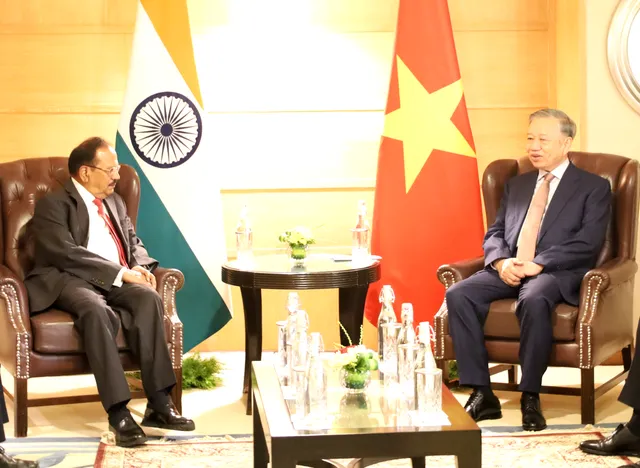 Tổng Bí thư, Chủ tịch nước Tô Lâm tiếp Cố vấn An ninh Quốc gia Ấn Độ Ajit Doval.