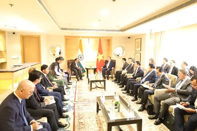 Tổng Bí thư, Chủ tịch nước Tô Lâm tiếp Cố vấn An ninh Quốc gia Ấn Độ Ajit Doval.