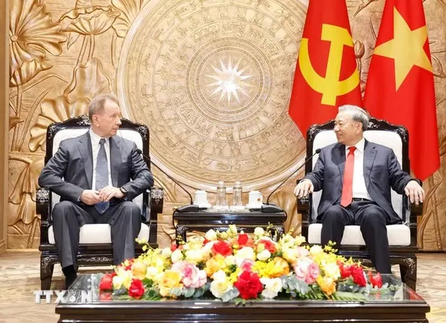 Hai bên ghi nhận hợp tác Việt Nam - Nga đang được triển khai trên nhiều lĩnh vực, trong đó hợp tác giữa các cơ quan an ninh hai nước luôn là trọng tâm - Ảnh: TTXVN