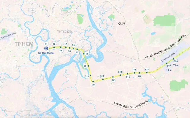 Bên cạnh Cao tốc TP.HCM - Long Thành - Dầu Giây, trong tương lai, cư dân TP. Thủ Đức còn có thể di chuyển đến sân bay Long Thành bằng tuyến đường sắt Thủ Thiêm - Long Thành. Ảnh: Vnexpress.