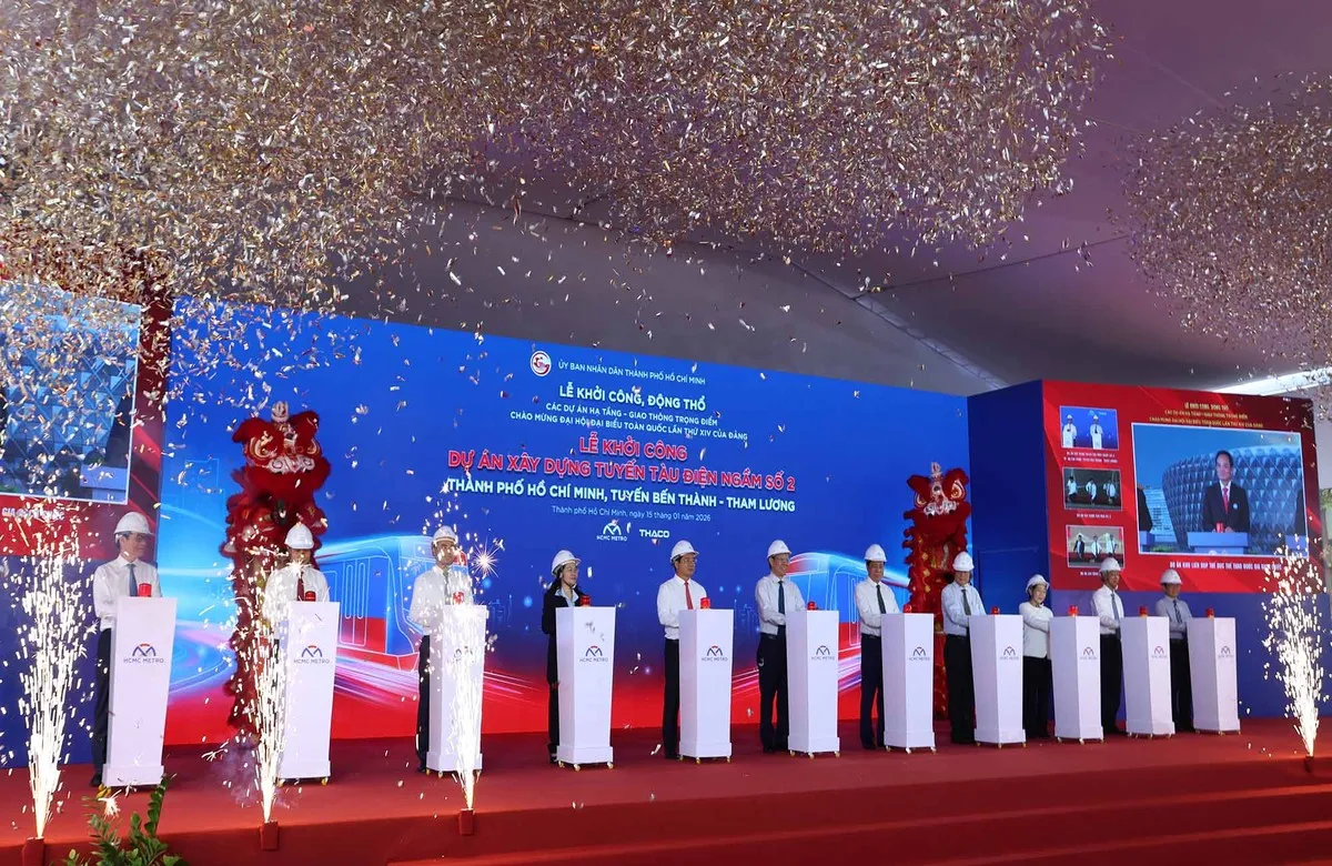 Lễ khởi công dự án metro số 2 TP.HCM được tổ chức tại khu vực depot Tham Lương (phường Đông Hưng Thuận). Dự án có tổng mức đầu tư 55.179 tỷ đồng, thời gian hoàn thành dự kiến vào quý IV/2030.