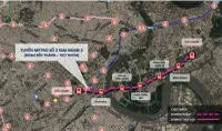 Hướng tuyến metro số 2 đoạn Bến Thành - Thủ Thiêm.