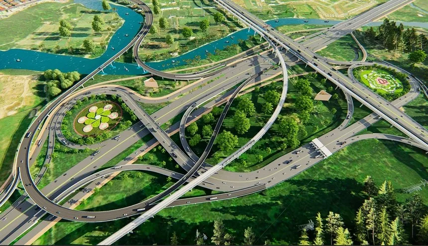 Phối cảnh nút giao Vành đai 3 với cao tốc TP.HCM - Long Thành - Dầu Giây 