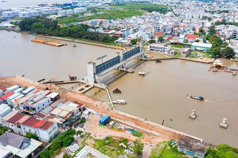 Dự án ngăn triều gần 10.000 tỷ đồng tại TP.HCM là dự án nằm trong danh mục tồn đọng nhiều năm cần được tháo gỡ. Ảnh: TN