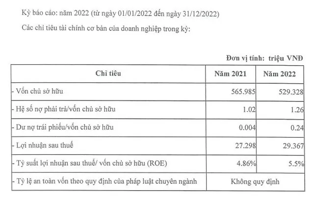 Udideco báo cáo kết quả kinh doanh năm 2022