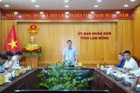 Phó chủ tịch UBND tỉnh Lâm Đồng Nguyễn Hồng Hải chủ trì làm việc với nhà đầu tư Dự án cao tốc Tân Phú - Bảo Lộc để đôn đốc tiến độ triển khai dự án trọng điểm này. Ảnh: Hữu Tri