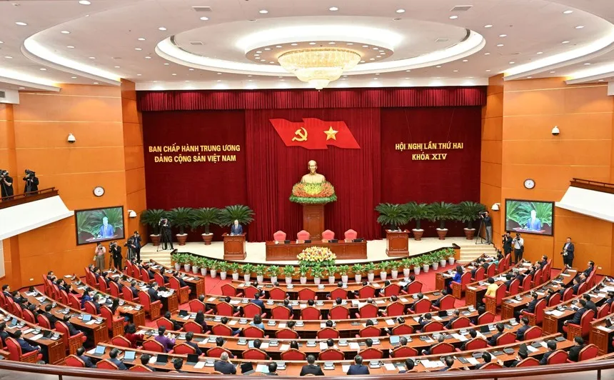 Kết luận số 18-KL/TW Hội nghị lần thứ 2 Ban Chấp hành Trung ương Đảng khóa XIV về Kế hoạch phát triển kinh tế - xã hội, tài chính quốc gia và vay, trả nợ công, đầu tư công trung hạn 5 năm 2026 - 2030 gắn với thực hiện mục tiêu phấn đấu tăng trưởng "2 con số". 