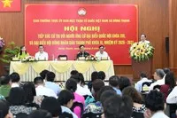 Chủ tịch Quốc hội Trần Thanh Mẫn dự Hội nghị tiếp xúc cử tri với người ứng cử Đại biểu Quốc hội Khoá XVI tại xã Đông Thạnh (TP.HCM) - Ảnh Media quoc hoi.