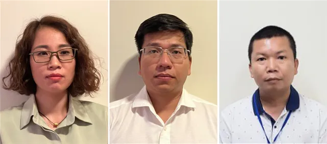 Các bị can từ trái sang phải: Nguyễn Thị Thanh Tâm; Phạm Viết Anh Vũ; Nguyễn Thành Trung. (Nguồn: Bộ Công an)