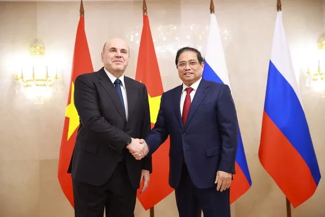 Thủ tướng Chính phủ Phạm Minh Chính và Thủ tướng Nga Mikhail Mishustin