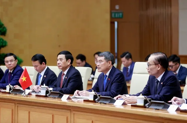 Thủ tướng Chính phủ Lê Minh Hưng phát biểu tại hội đàm. Ảnh: Đức Thanh.