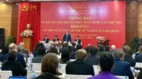 Đồng chí Lê Hoài Trung, Ủy viên Bộ Chính trị, Bộ trưởng Ngoại giao phát biểu tại buổi thông báo. (Ảnh: Nhã Nam)