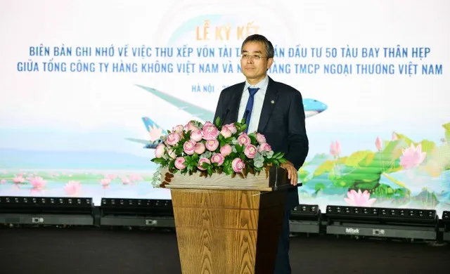 Ông Đặng Ngọc Hòa – Ủy viên BCH Đảng bộ Chính phủ, Bí thư Đảng ủy, Chủ tịch HĐQT Vietnam Airlines phát biểu tại sự kiện