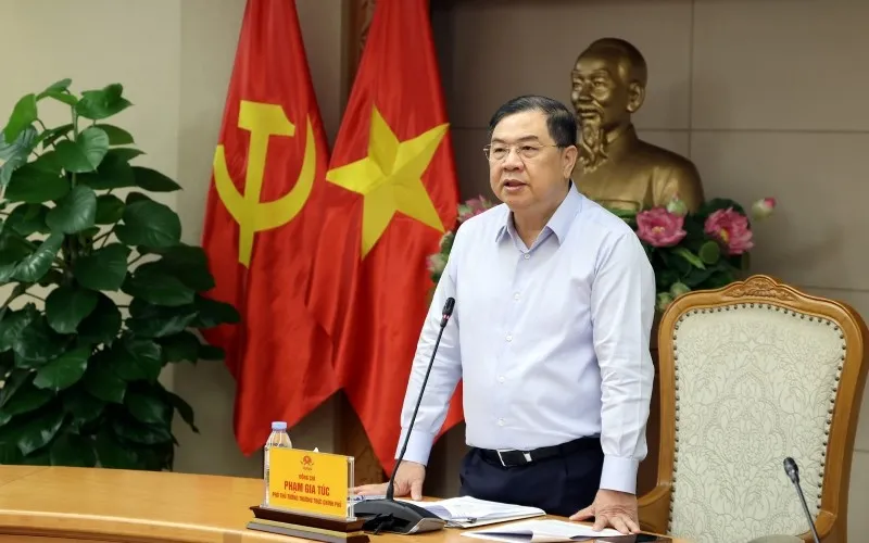 Phó Thủ tướng Thường trực Phạm Gia Túc chủ trì cuộc họp. Ảnh: VGP